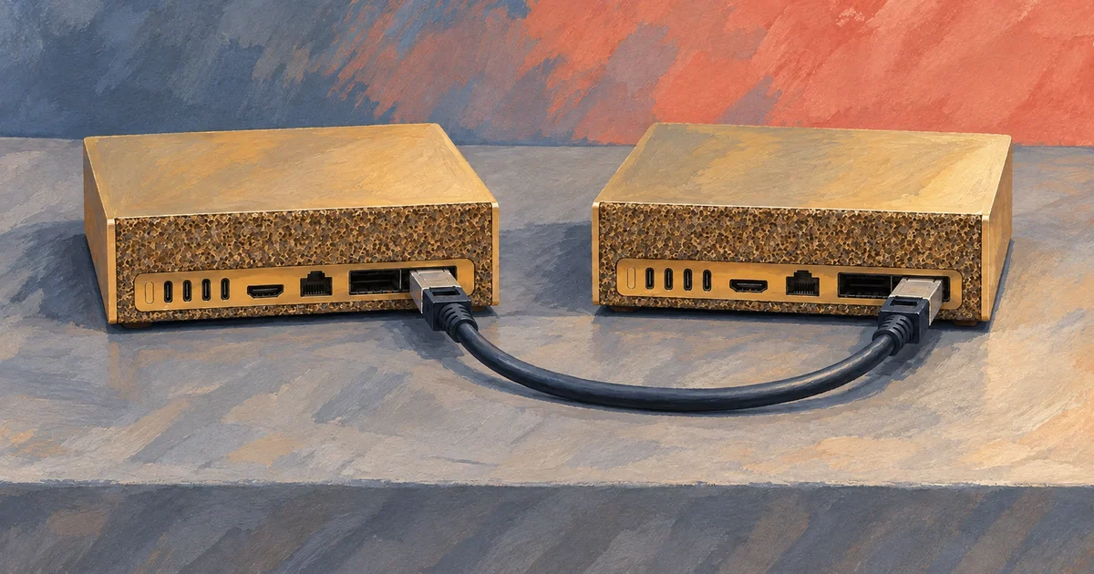 New hand-painted DGX Spark article cover: connect-two-dgx-sparks