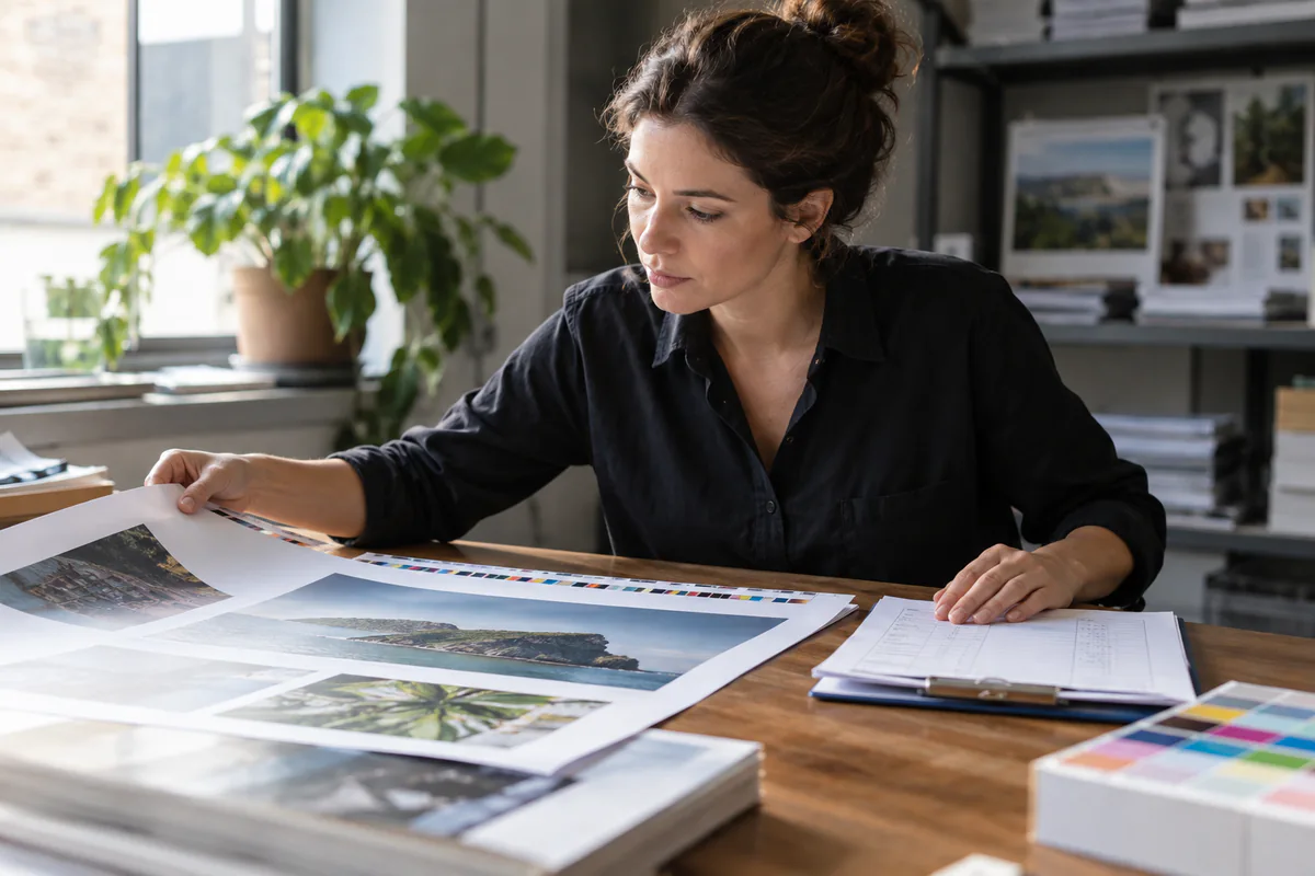 A publication proof is checked against its production record