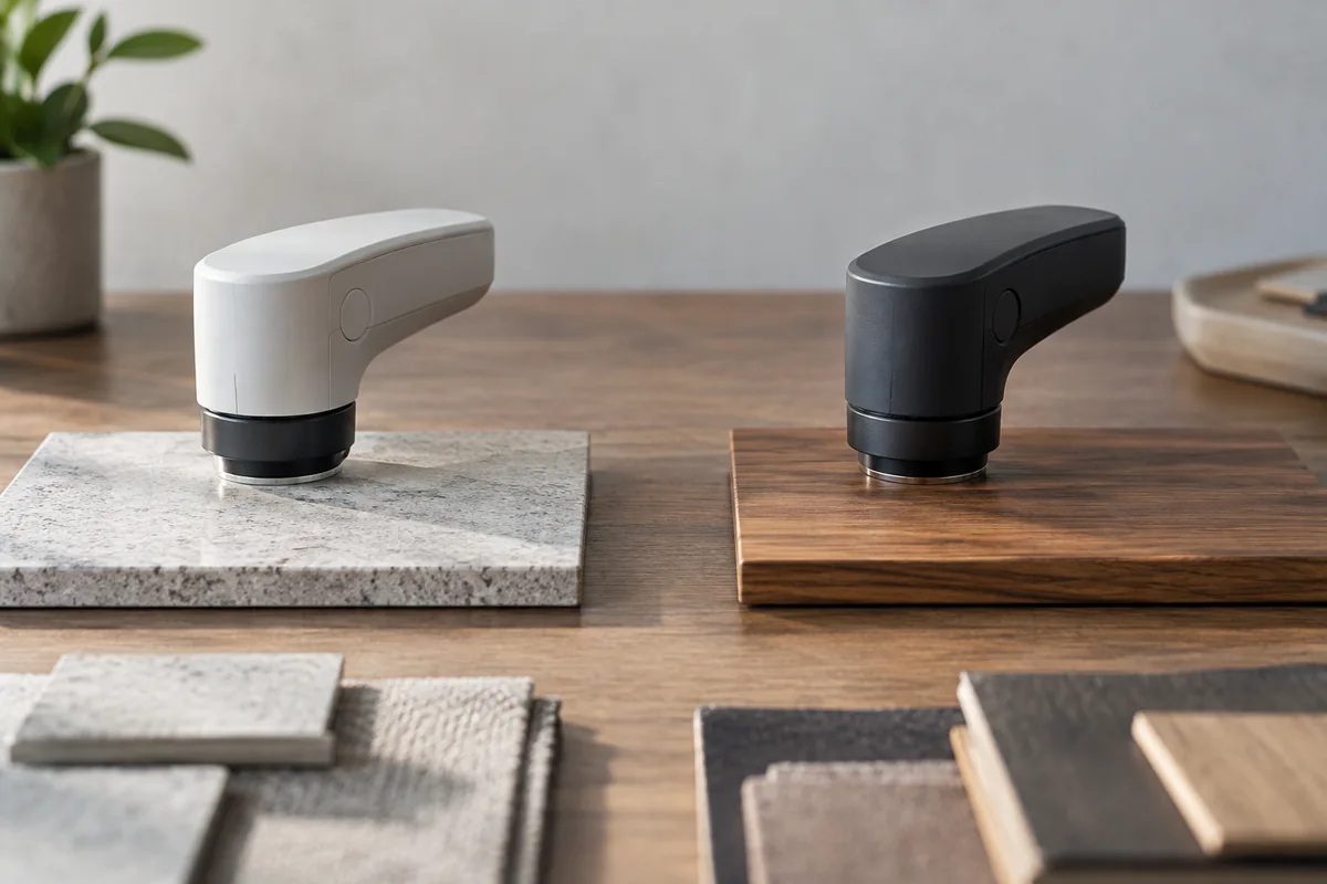 Two matched prototypes are tested on separate sample materials